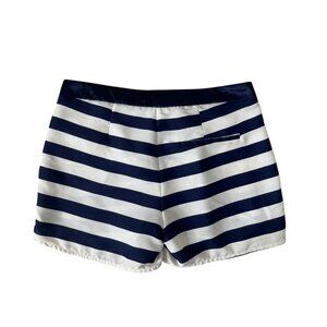 Zara Satin Striped Shorts – Navy & White Nautical Style Size M Lightweight Summe